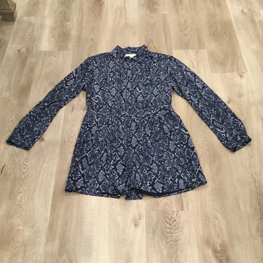 NWT -  Michael Kors Snake Utility Romper, Color - Midnight Blue